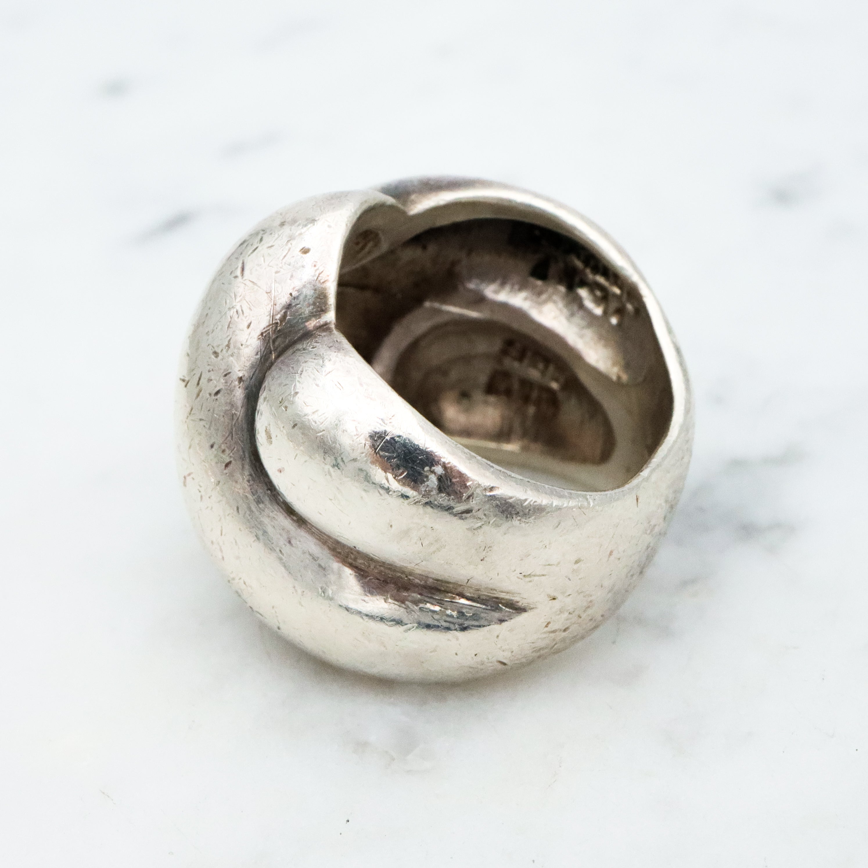 Vintage Mid Century chunky sterling knot ring, size 6.5